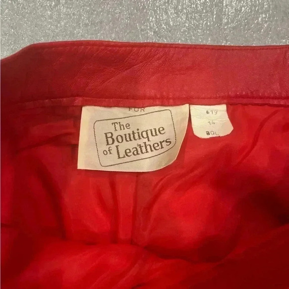 [L/XL]Vintage The Leather of Boutique Red  Lamb Leather Pants- NWOT - Picture 4 of 10